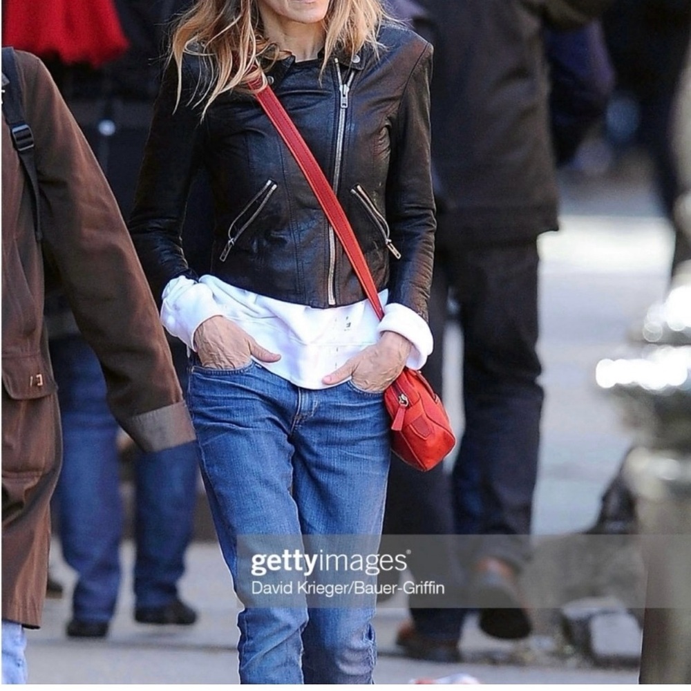 Theyskens Theory Jotor Blue Lamb Leather Moto jacket